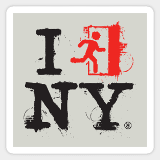 I Left NY - black/red Sticker